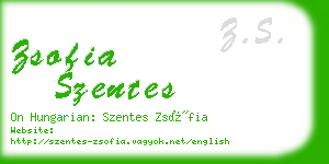 zsofia szentes business card